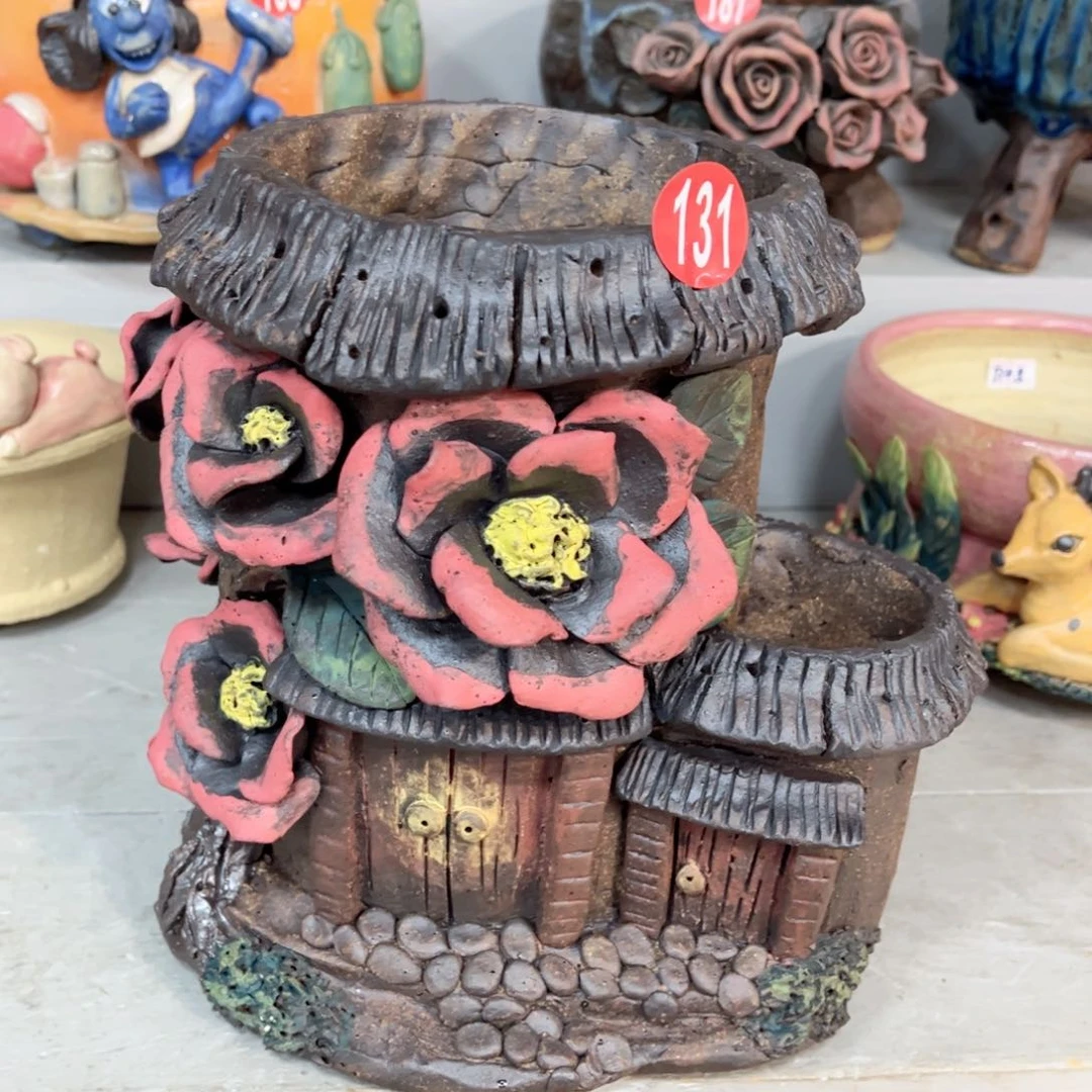陶瓷131 号陶然花器麦饭石花盆