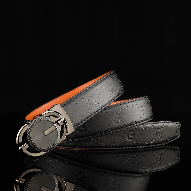 时尚休闲百搭商务韩版男士自动扣皮带银8126GT【ZBJ】