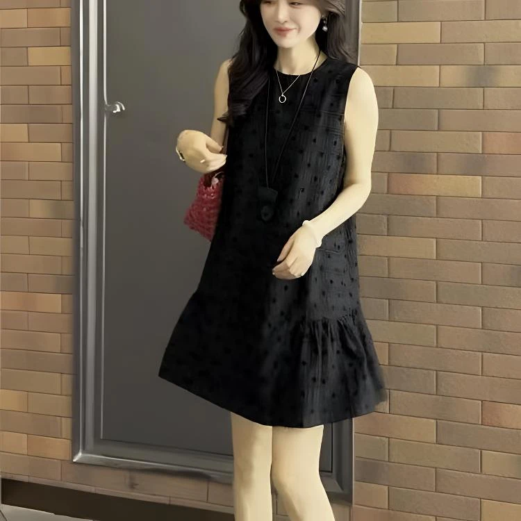 2025夏季网红新款时尚无袖连衣裙女减龄设计感小众炸街高级感女装