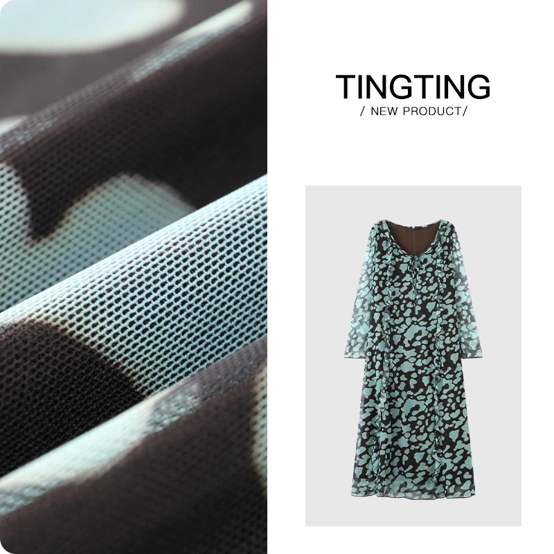 PANG TINGTING“为你着迷”长袖时尚宽松印花碎花连衣裙