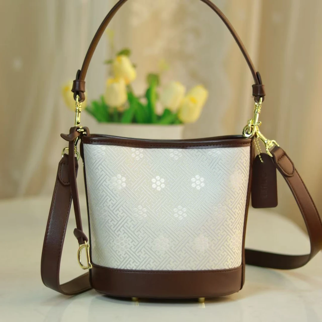 【工美】广西非遗壮锦包水桶包轻奢女士气质时尚广西壮锦女士包包