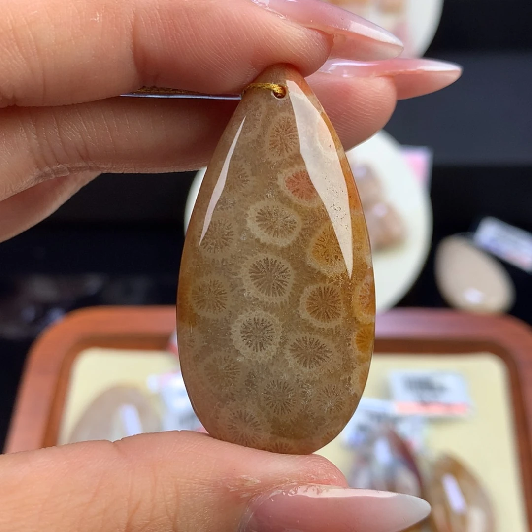 【闪购商品】硅化珊瑚（珊瑚玉）未镶嵌颈饰12号链接 30漏15 可挑选