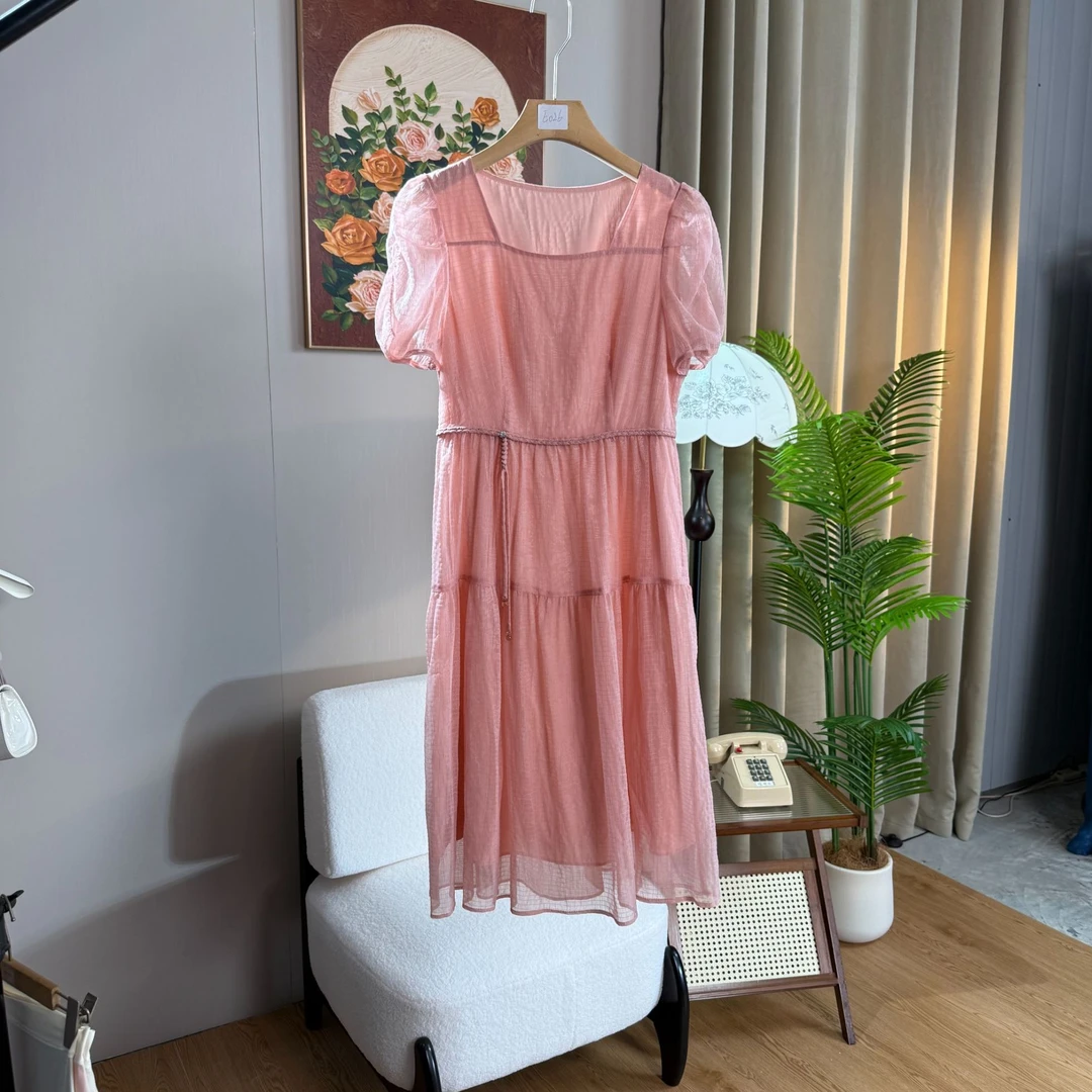 【钟意宠粉】E026 气质时尚夏季连衣裙(粉色)