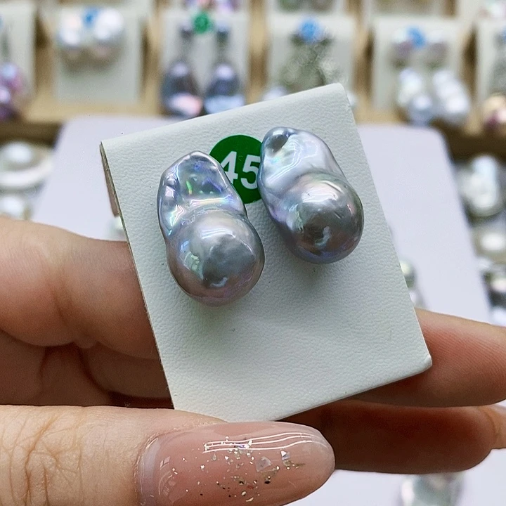 银S925镶嵌淡水珍珠耳饰