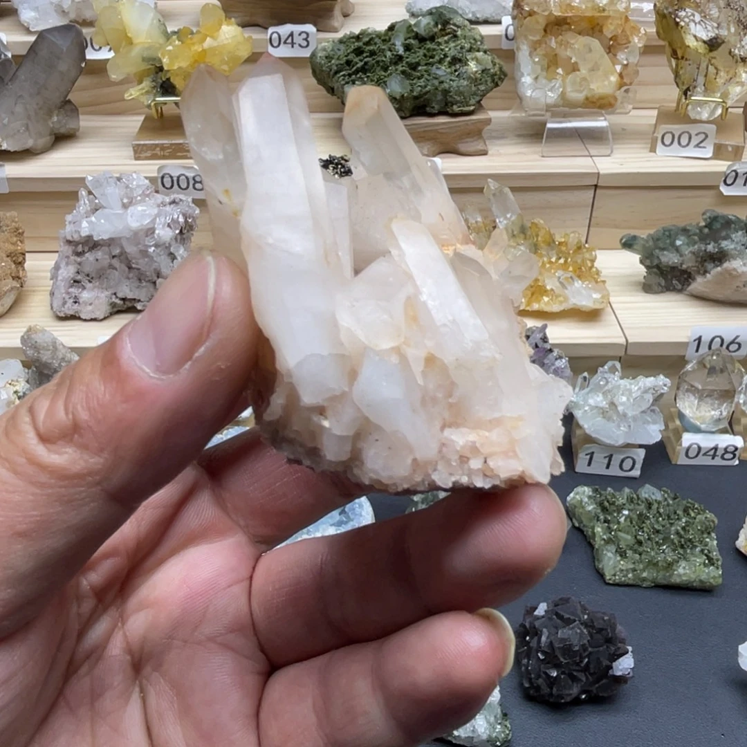 石材天然白水晶家居摆件