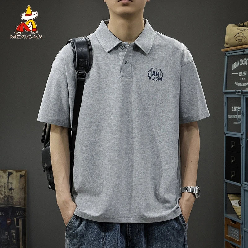 Mexican/稻草人美式运动短袖POLO衫男款夏季新款印花男士t恤短袖