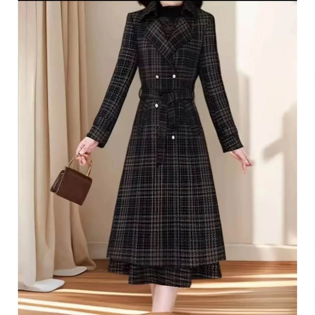 【运费补贴】新中式国风套装连衣裙女春秋2025款妈妈打底裙穿搭二件
