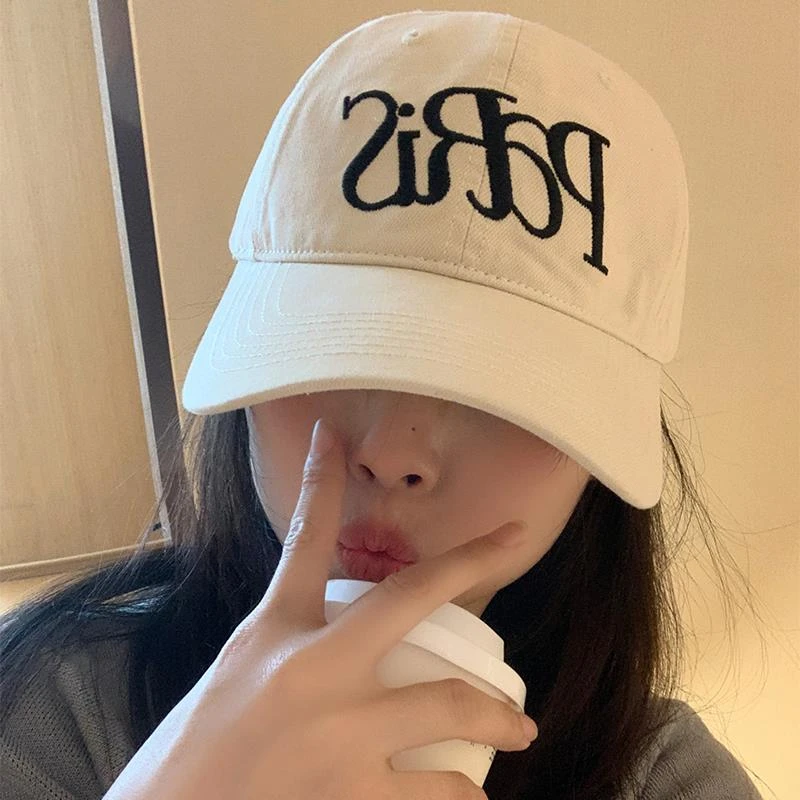 美式复古刺绣软顶棒球帽女显脸小深顶遮阳宽帽檐大头围鸭舌帽子男