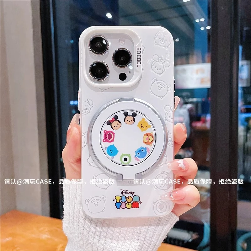 迪士尼乐园支架适用苹果16手机壳华为创意OPPO高级小米15VIVO防摔