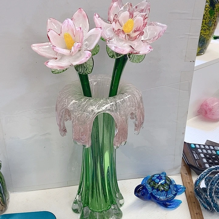 琉璃手工艺品琉璃花瓶高度45厘米9厘米8