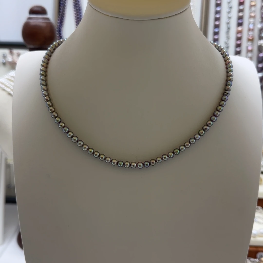 淡水珍珠项链银S925镶嵌