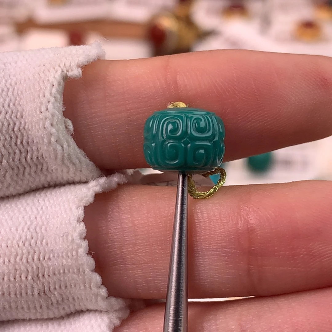 绿松石未镶嵌配饰蕊9.6*7.9