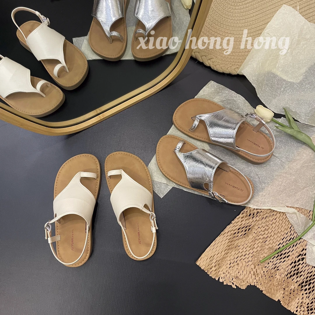 【婷婷】2025夏季森系韩版凉鞋套趾设计厚底简约舒适时尚休闲沙滩鞋