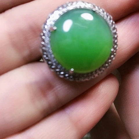 和田玉银S925镶嵌戒指