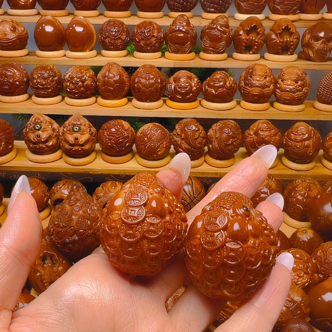 天***福手串/手链橄榄核金蟾一对