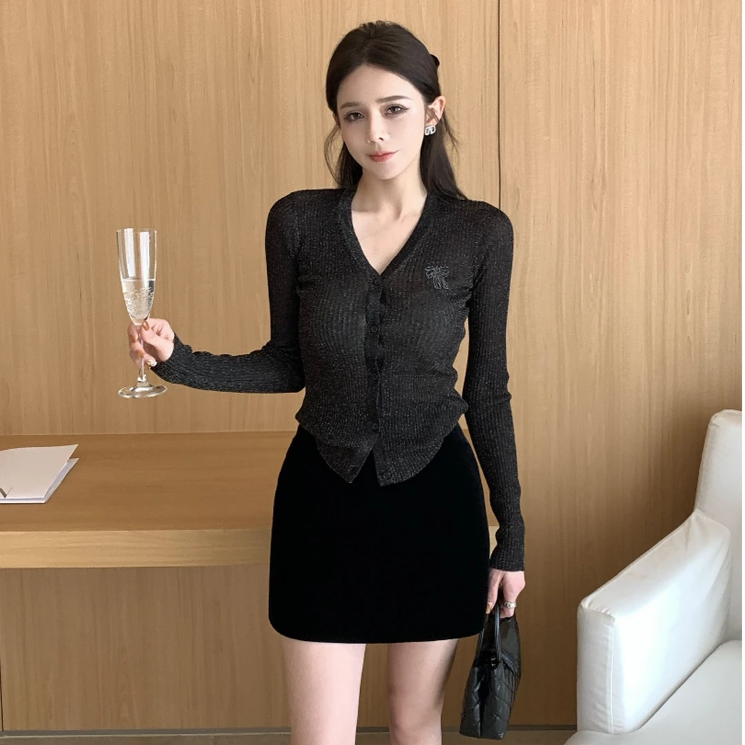 SHANG-JJ【细闪蝴蝶】25ss新款混纺气质设计师时髦感开衫q133378p