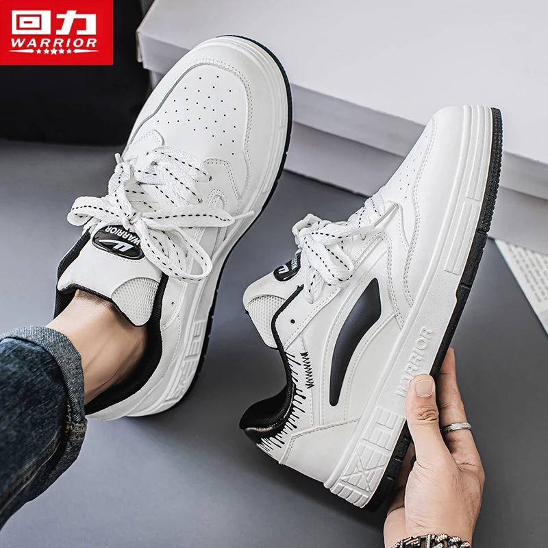 回力男鞋板鞋2025春季新款皮面厚底百搭防滑男士运动休闲小白潮鞋