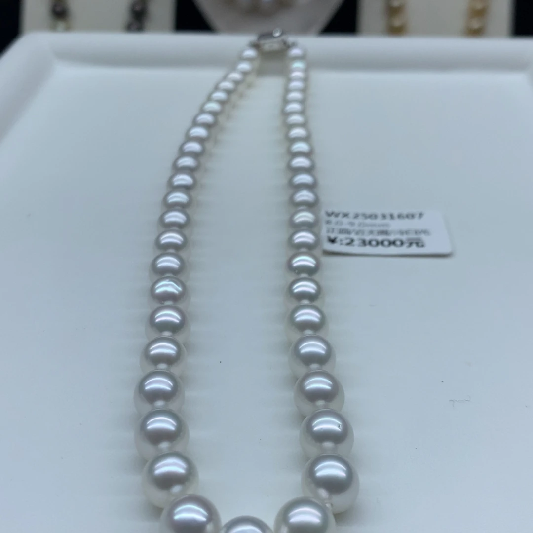 海水珍珠未镶嵌颈饰8-9mm澳白串链