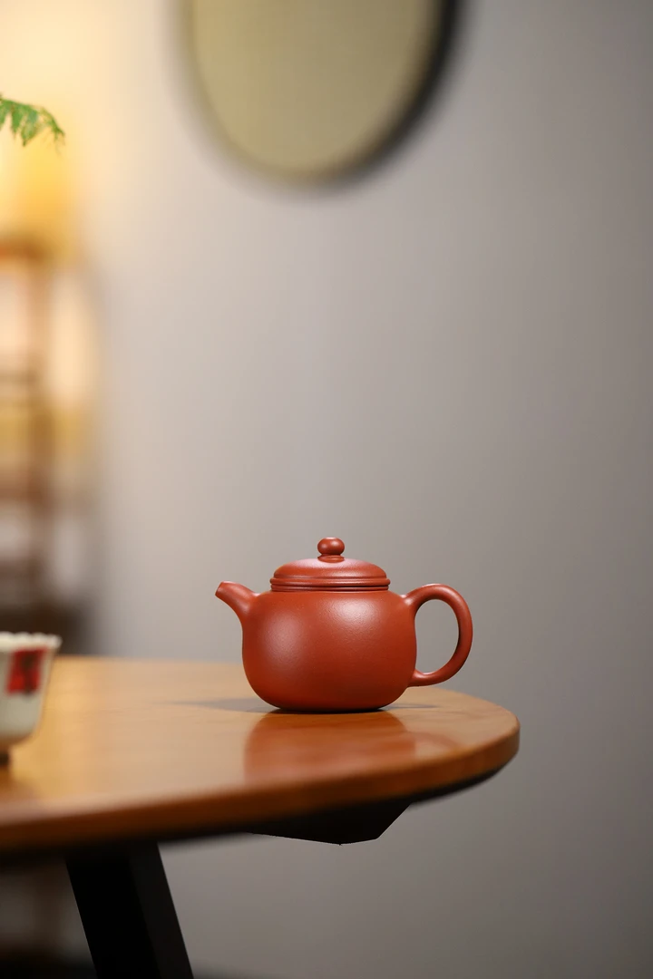 【瑜炻紫砂甄选半手工】黄龙山原矿朱泥精工半手工40目匏尊 200cc