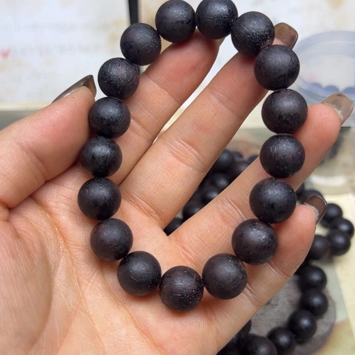 降真香手串/手链降真香12圆珠红黑油结晶