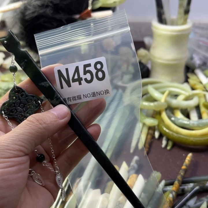 蛇纹石玉发饰合金君*曼