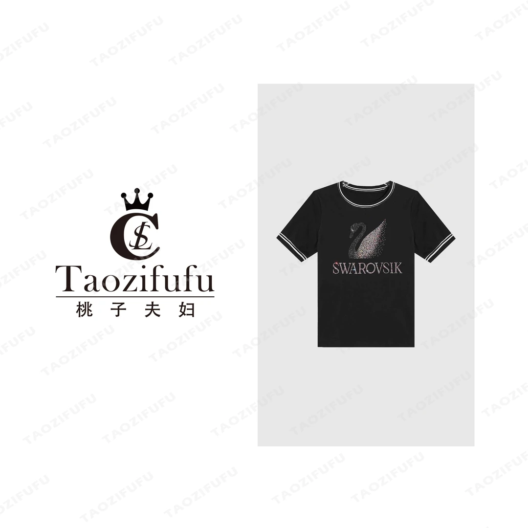 【桃子夫妇】A79167新款洋气百搭休闲短袖