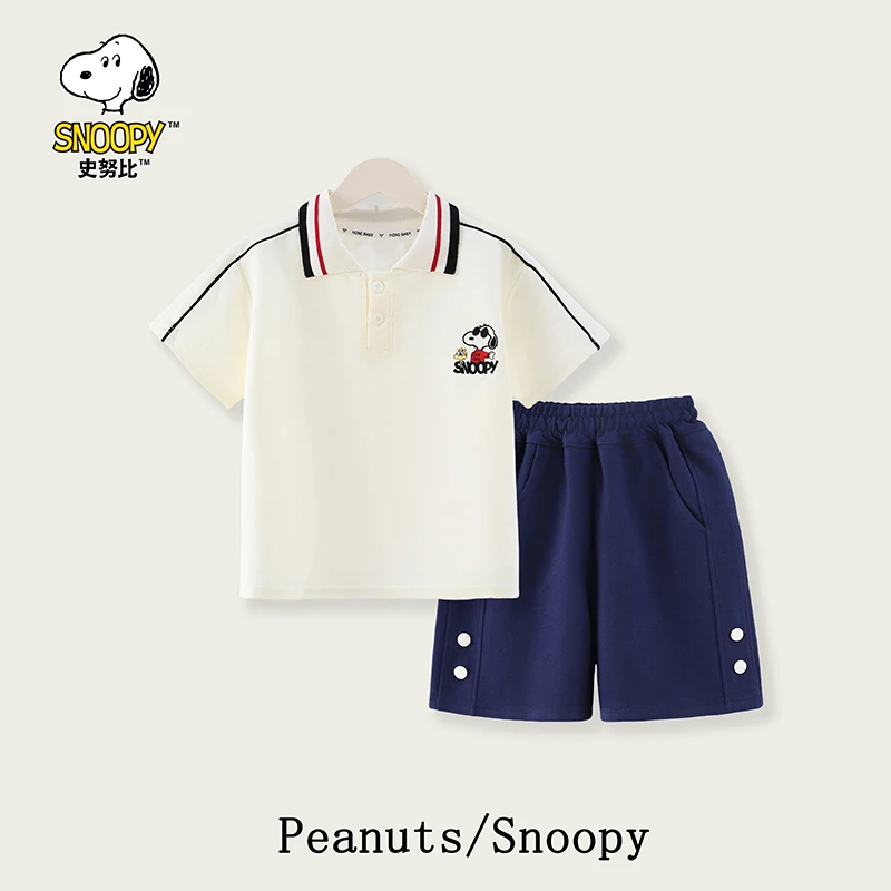 夏季休闲短袖男童女童洋气儿童透气翻领POLO衫套装