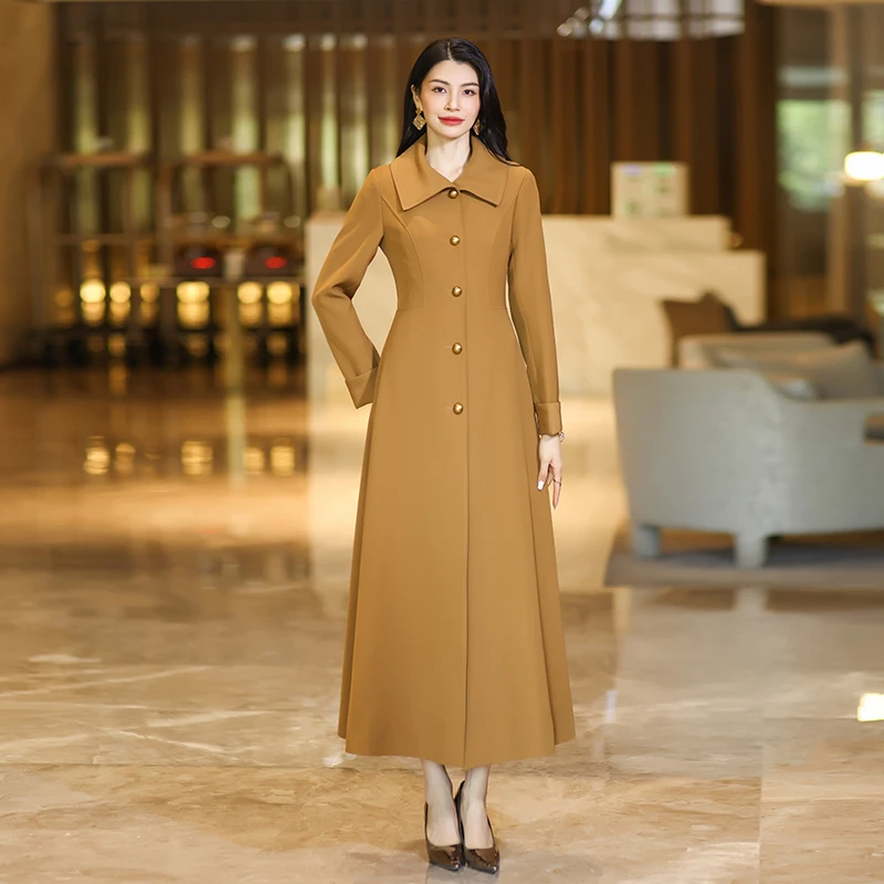气质长款风衣春秋新款时尚流行高级感显瘦收腰正式场合女装外套