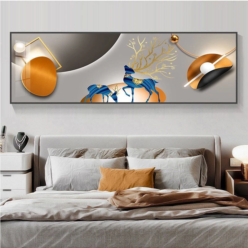 2025新款横版装饰画现代简约挂画客厅沙发背景墙挂画晶瓷镶钻