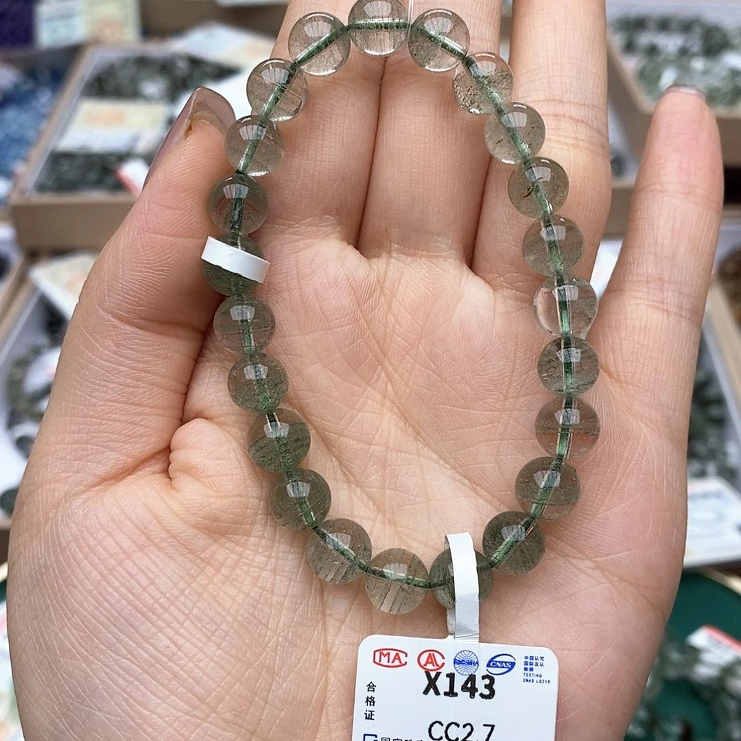 水晶手链未镶嵌X143 绿幽灵 8m+