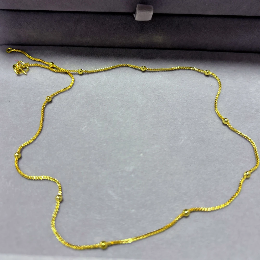 669 圆珠项链 金色精工