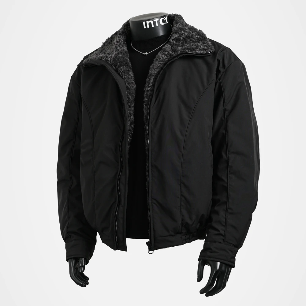 INTOX丨冬季新款加绒座山雕翻领棉服 潮牌加厚cleanfit短款外套男