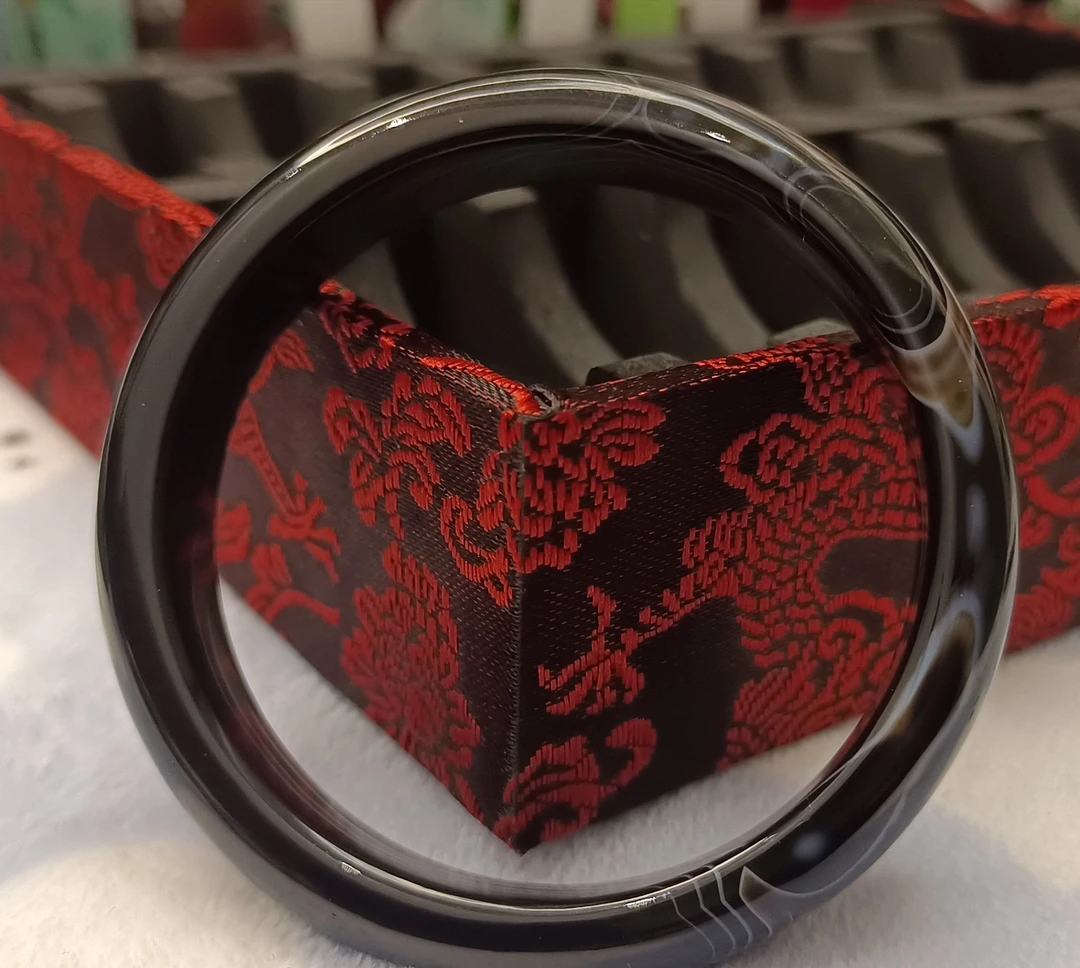 非金属莫桑石手镯 墨绿色手镯女款时尚经典镯子