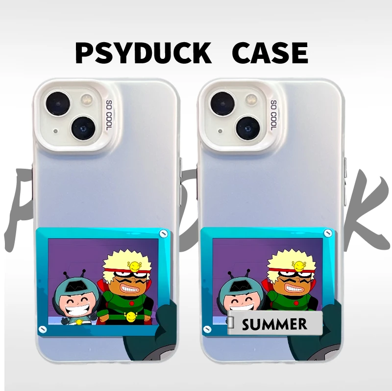 适用苹果华为一加小米小小怪彩银白底小众卡通动漫防摔手机壳