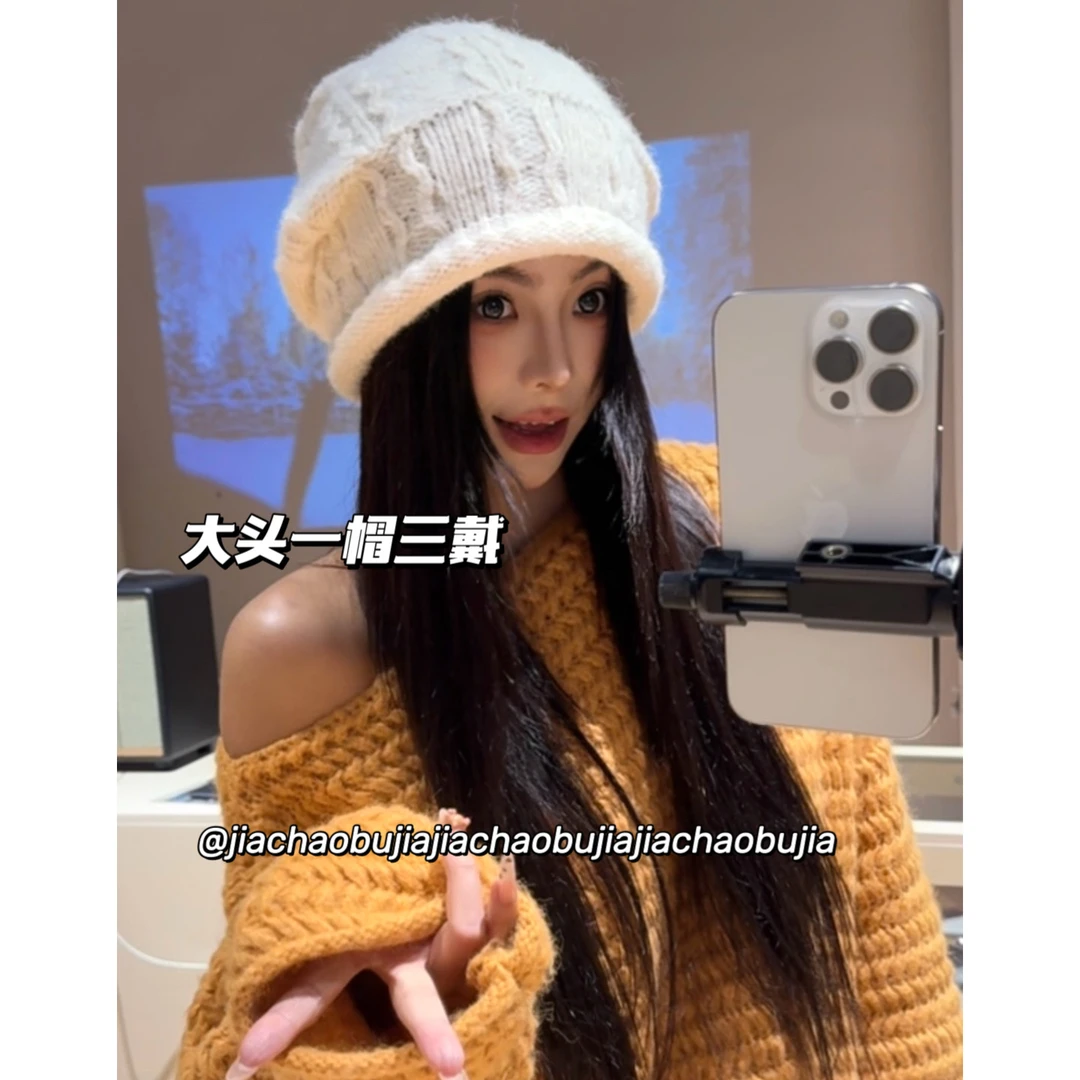 【大头一帽多戴】巨厚实包头帽显脸小堆堆帽百搭休闲日常帽