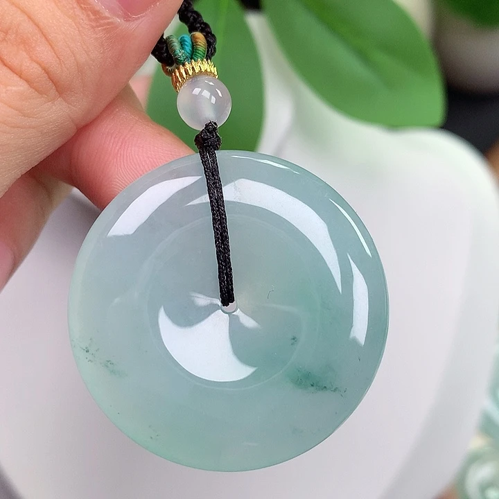 翡翠未镶嵌颈饰平安扣35.2x5.8mm