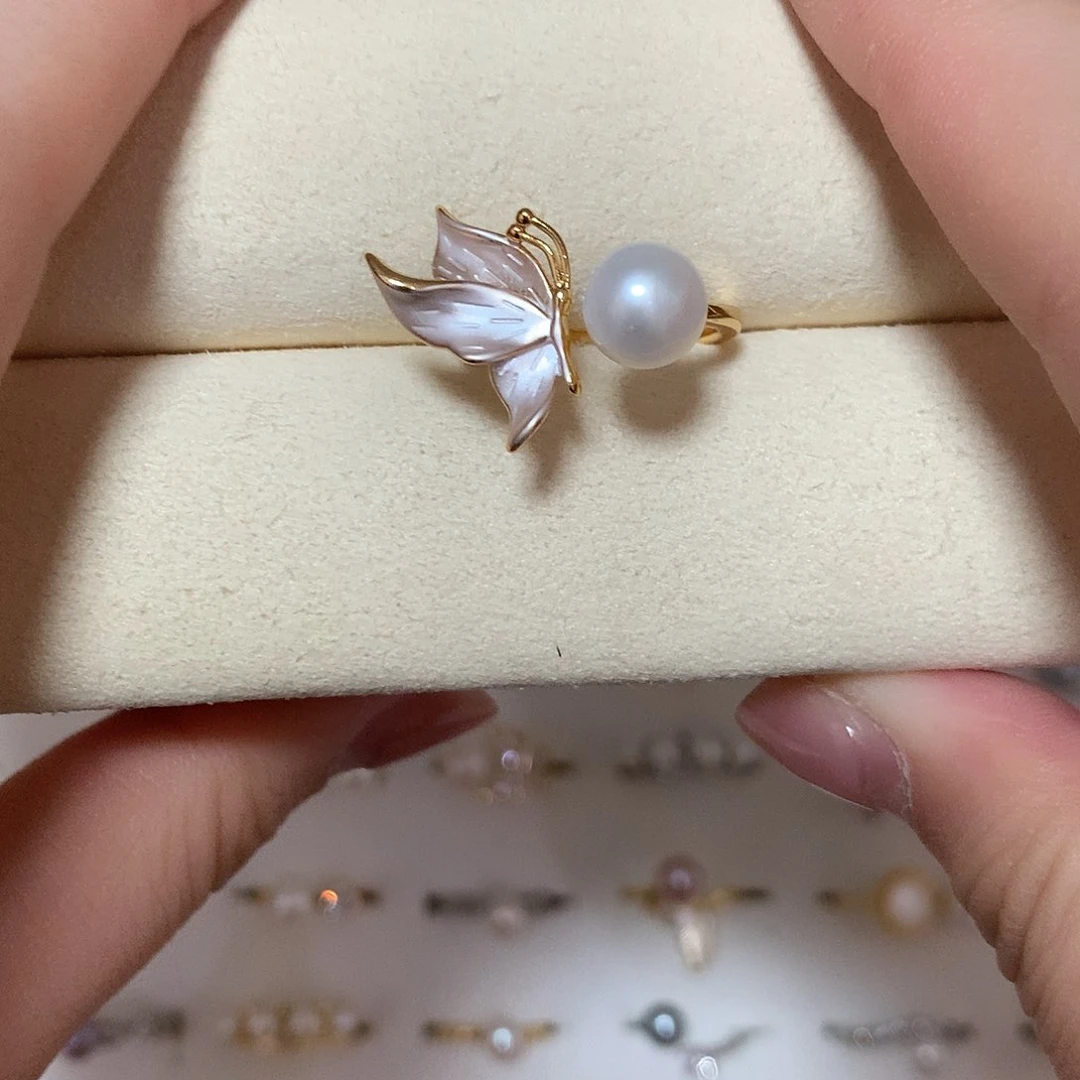 淡水珍珠戒指合金