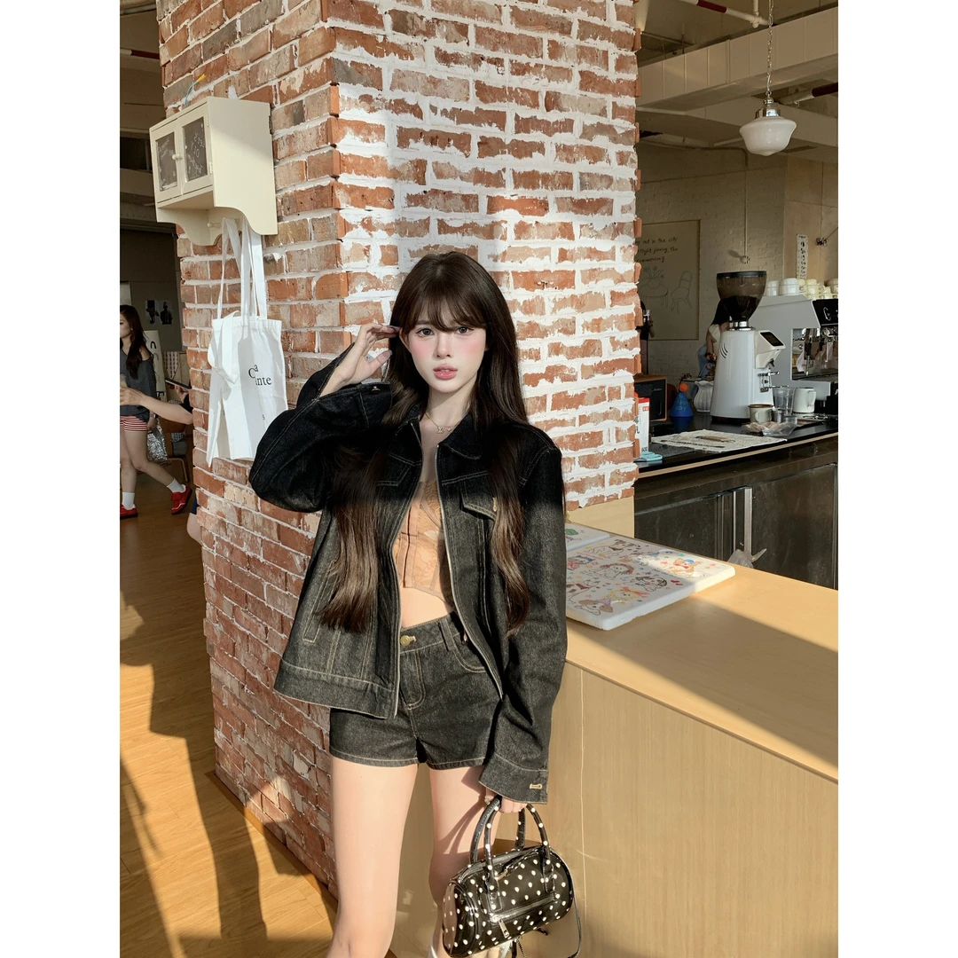 网红短款显瘦百搭时尚ins韩版秋冬上衣套装 2025年秋季新款御姐风