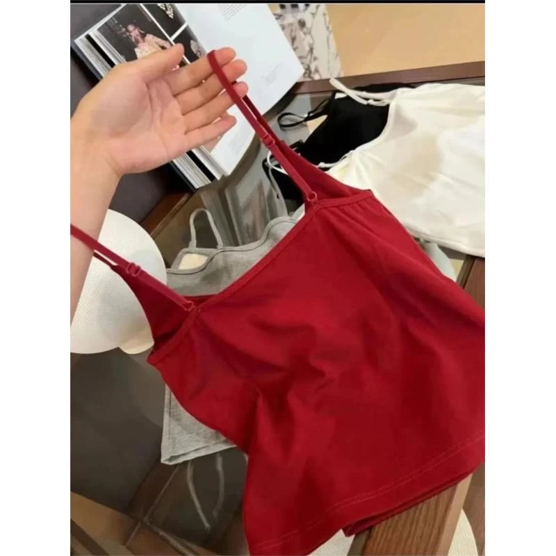 新款秋冬季吊带背心女一体胸垫打底美背内衣修身显瘦通勤气质运动