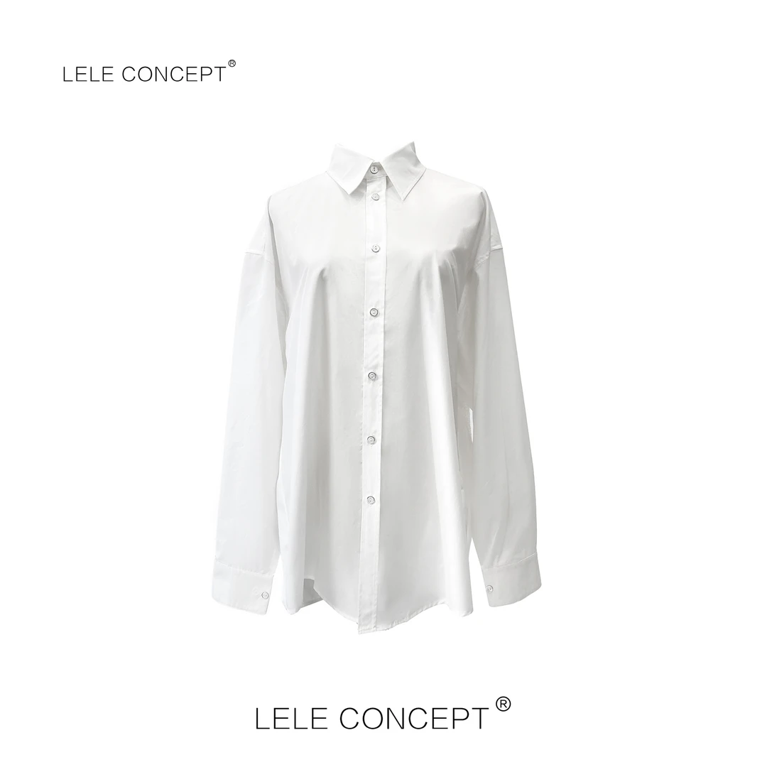 LELE CONCEPT｜【超】时尚百搭后字母亮片白衬衫S0788