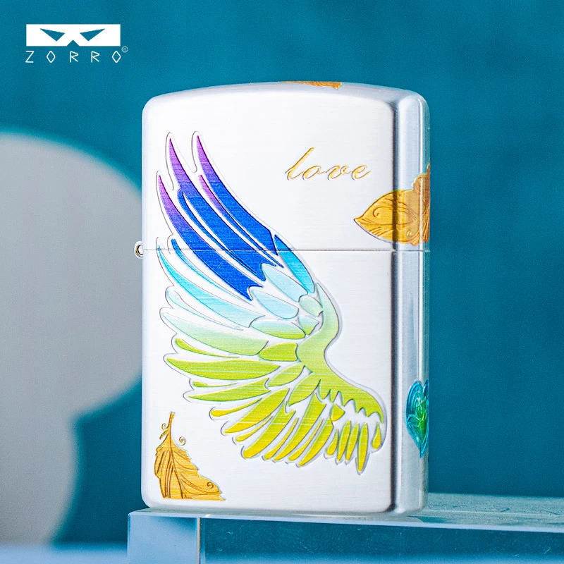 佐罗二代梦幻翅膀煤油打火机防风个性时尚创意砂轮送男士节日礼品