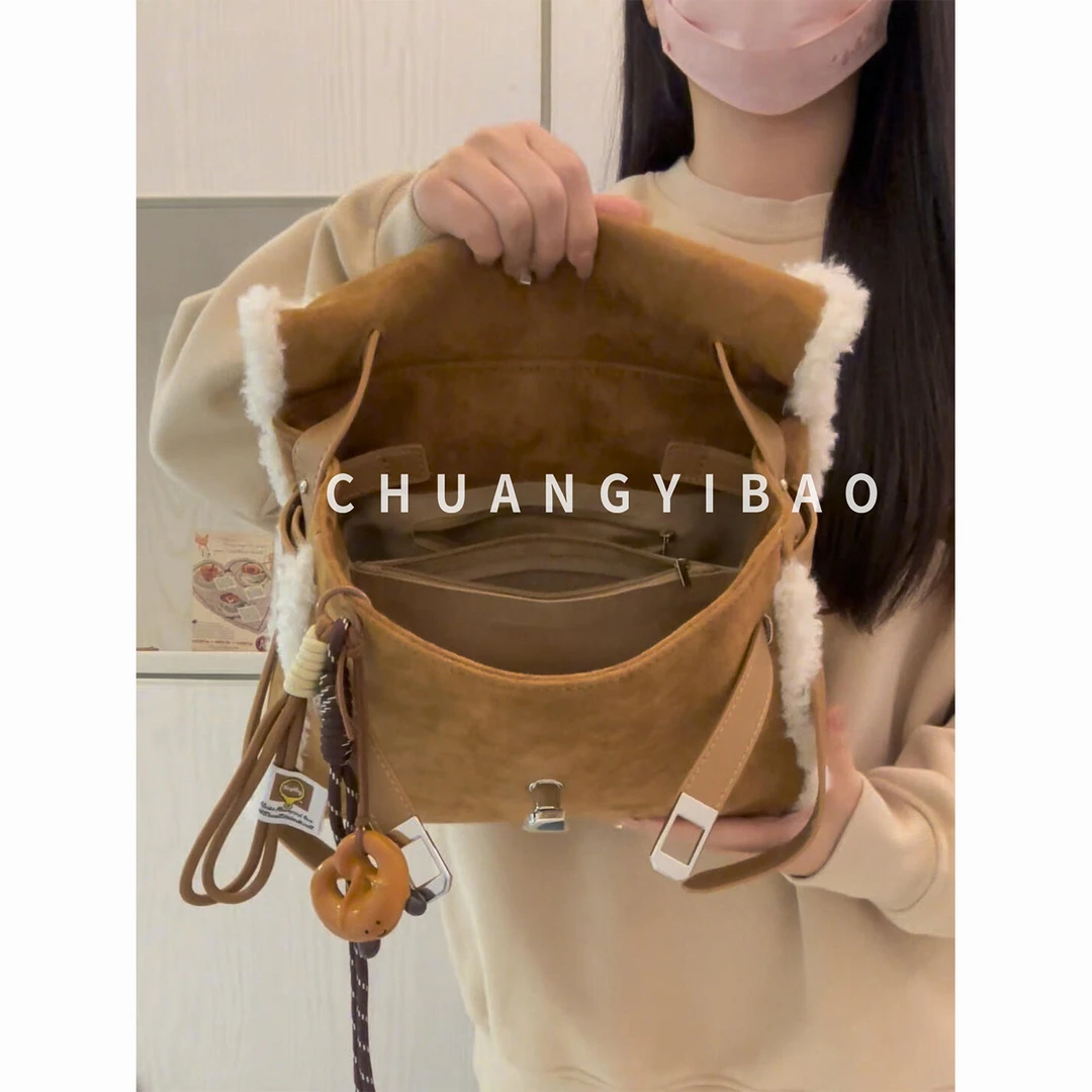 包包女式2025新款麂皮托特包大容量轻奢小众高级感通勤手提斜挎包