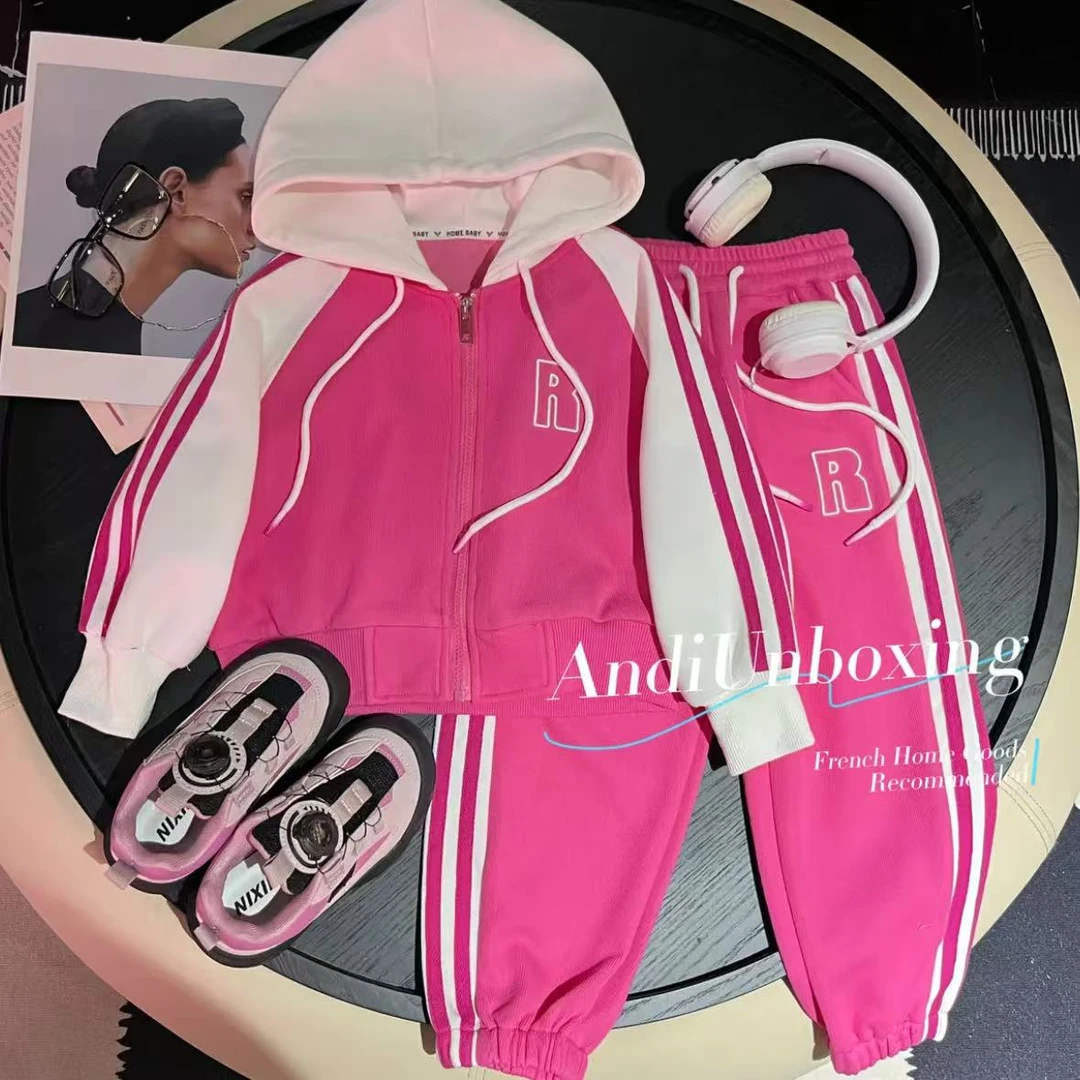 艾俊萱童装2024年春秋款运动休闲套装