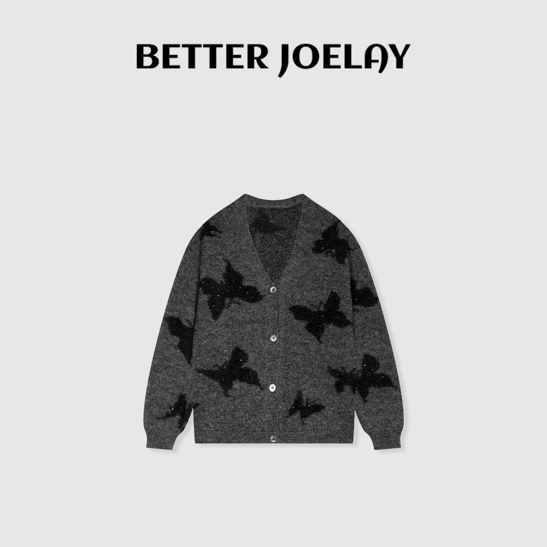 BETTER JOELAY-【蝴蝶标本】时尚针织开衫毛衣韩版慵懒风百搭Z2303
