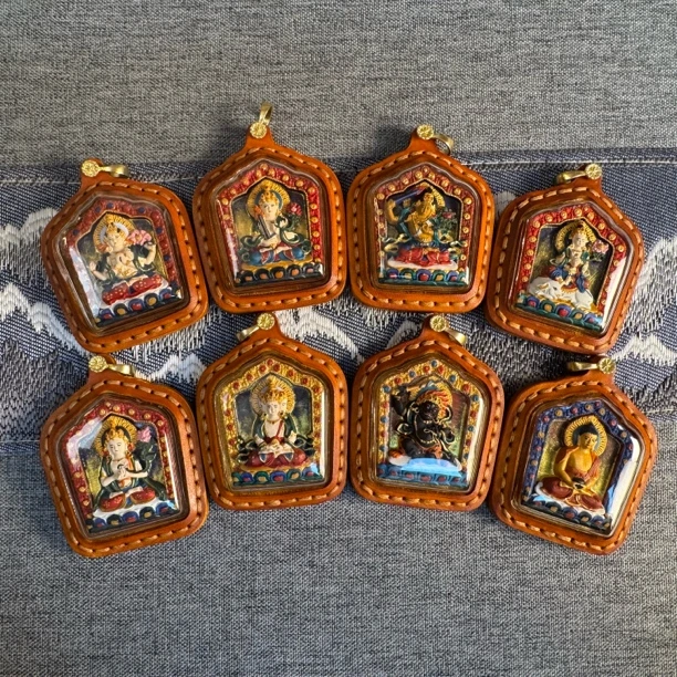 生肖尊多题材可选 手工彩绘擦擦F 牛皮外壳 擦擦+绑绳