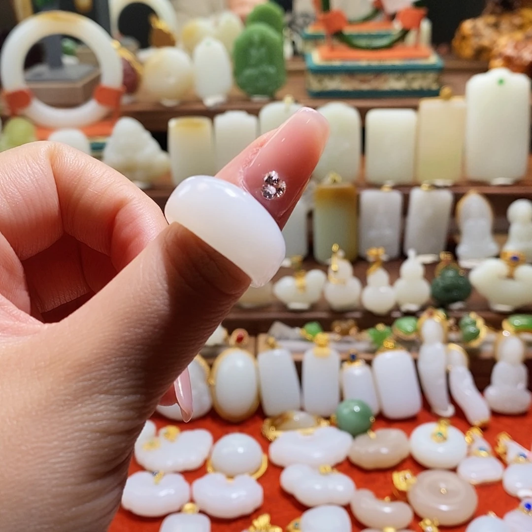 和田玉戒指未镶嵌澜**C