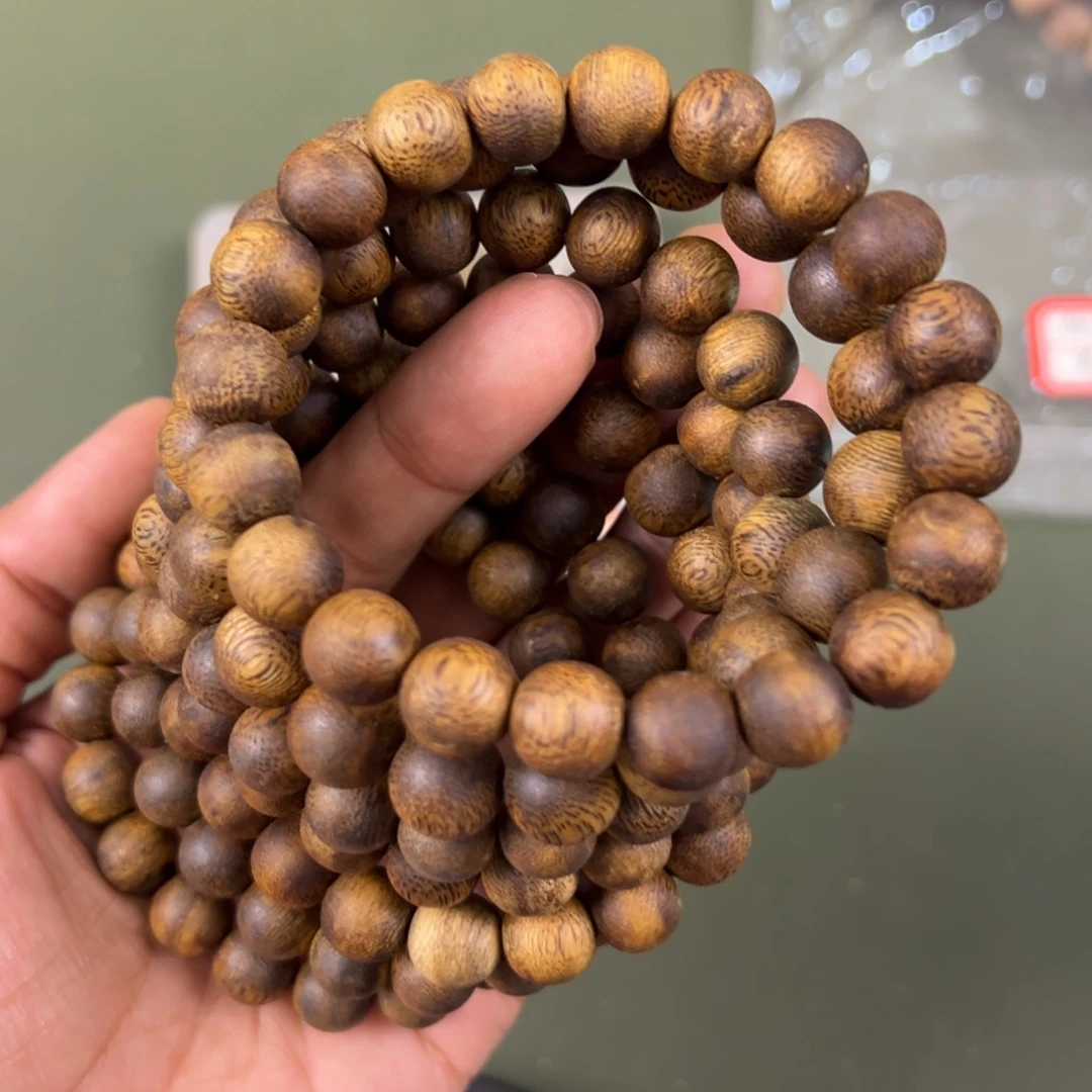 沉香手串海南老白棋卡1.0/7g单圈多样性发一