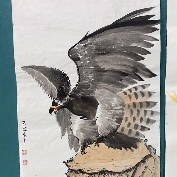 国画四尺三开花鸟纯手绘