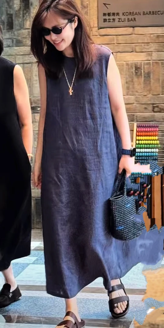 231597（阿梦服饰）夏季麻长裙 裙长122