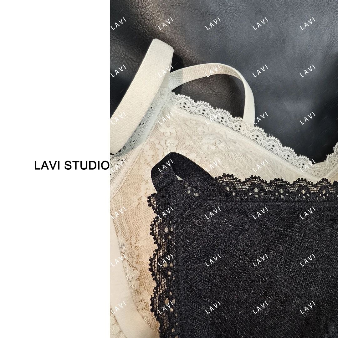 LAVI STUDIO 法式复古蕾丝镂空带胸垫一片式吊带2531
